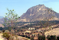 Oaxaca, Mexico. Desert landscape with mountain behind the city of Oaxaca