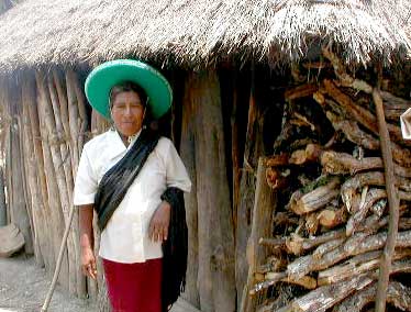 Amada Aguilares, Oaxacian healer, outside her home
