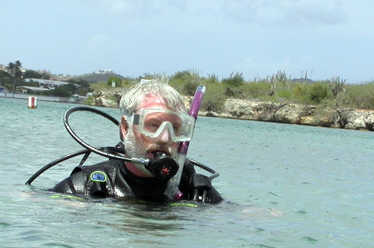 Dr. Bill Gerwick in shallow waters