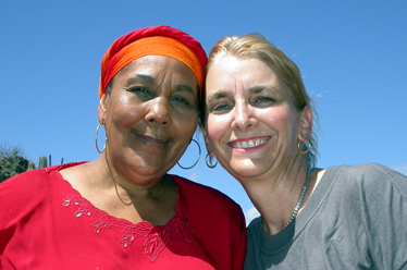 Dinah & Jeanne (NMSU film crew)  smiling for the camera