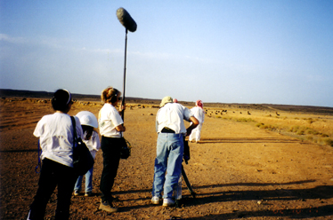 Filming in the desert
