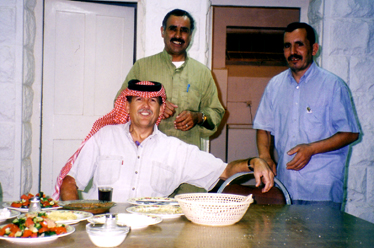 Patrick with Badia Staff relaxing after a meal